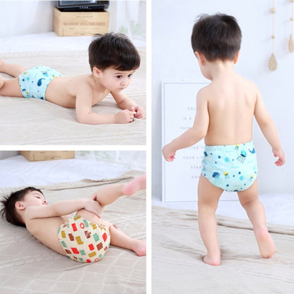 6 Layer Baby Diaper Waterproof  Reusable Cloth Diapers Baby Cotton Training  Underwear Pants Diaper L（12-18KG）(Penguin) - Children Underwear by PMC Jewellery | Online Shopping South Africa | PMC Jewellery