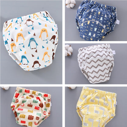 6 Layer Baby Diaper Waterproof  Reusable Cloth Diapers Baby Cotton Training  Underwear Pants Diaper L（12-18KG）(Giraffe) - Children Underwear by PMC Jewellery | Online Shopping South Africa | PMC Jewellery