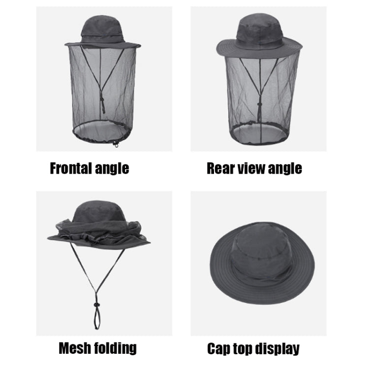 Summer Outdoor Sports Anti-mosquito Net Sun Hat Fisherman Hat, Size:L(Black) - Peaked Cap by PMC Jewellery | Online Shopping South Africa | PMC Jewellery