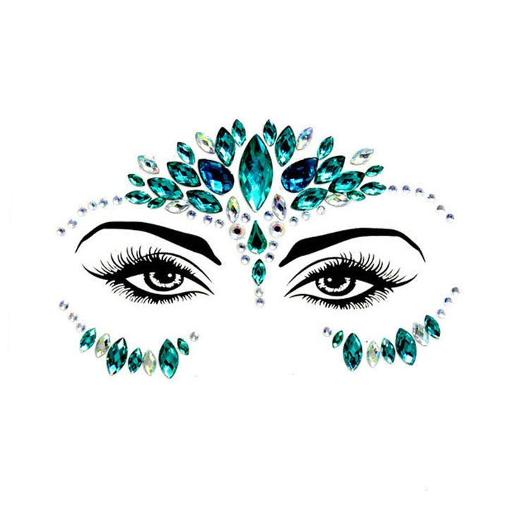 3 PCS  Forehead Green Masquerade Makeup Acrylic Face Sticker - Sticker by PMC Jewellery | Online Shopping South Africa | PMC Jewellery