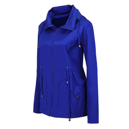 Raincoat Waterproof Clothing Foreign Trade Hooded Windbreaker Jacket Raincoat, Size: XXXL( Lake Blue)(Lake Blue) - Windbreaker by PMC Jewellery | Online Shopping South Africa | PMC Jewellery | Buy Now Pay Later Mobicred