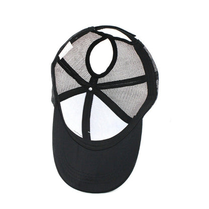 Summer Cotton Mesh Opening Ponytail Hat Sunscreen Baseball Cap, Specification:No Mark(Grey) - Peaked Cap by PMC Jewellery | Online Shopping South Africa | PMC Jewellery