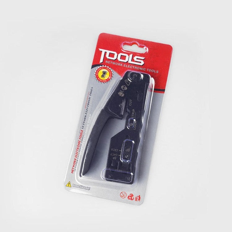 Multifunctional Seven-type Through-hole Crystal Head 6P8P Wire Stripping Network Tool Extrusion Crimping Wire Network Cable Pliers - Lan Cable and Tools by PMC TechLife | Online Shopping South Africa | PMC TechLife