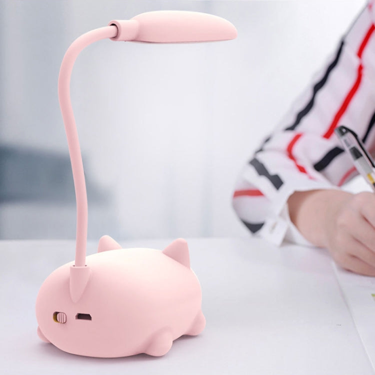 Cartoon Cat Design LED Eye Protection Reading Lamp USB Rechargeable Desk Lamp(White) -  by PMC TechLife | Online Shopping South Africa | PMC TechLife
