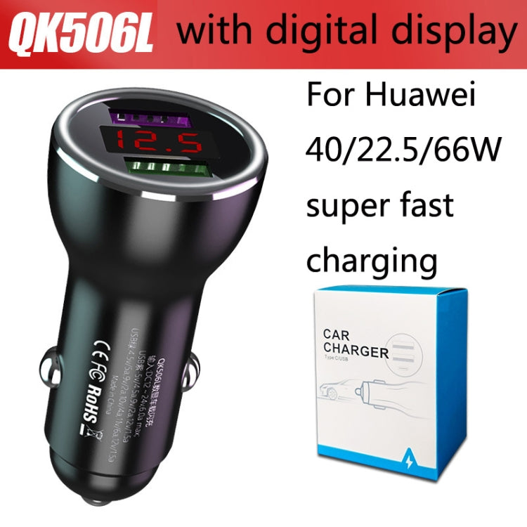 QIAKEY QK506L Dual Ports Fast Charge Car Charger(Black) - Car Charger by QIAKEY | Online Shopping South Africa | PMC Jewellery