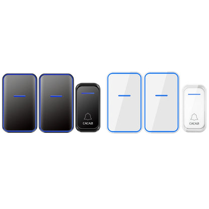 CACAZI A68-2 One to Two Wireless Remote Control Electronic Doorbell Home Smart Digital Wireless Doorbell, Style:EU Plug(White) - Wireless Doorbell by CACAZI | Online Shopping South Africa | PMC Jewellery | Buy Now Pay Later Mobicred