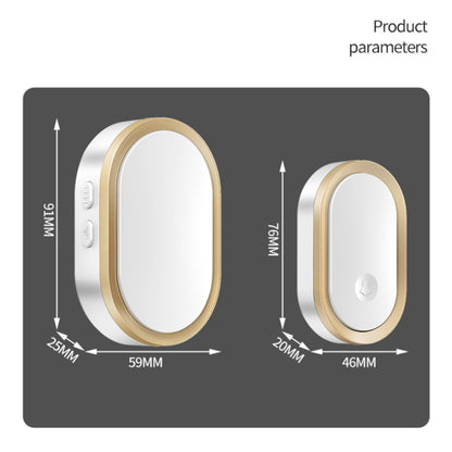 CACAZI A99 Home Smart Remote Control Doorbell Elderly Pager, Style:EU Plug(Black Gold) - Wireless Doorbell by CACAZI | Online Shopping South Africa | PMC Jewellery