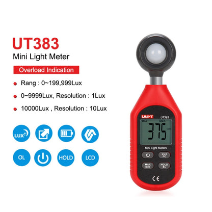 UNI-T UT383 200,000 LUX Digital Luxmeter Luminance Light Meter With LCD Backlit Display - Light & Sound Meter by UNI-T | Online Shopping South Africa | PMC Jewellery | Buy Now Pay Later Mobicred