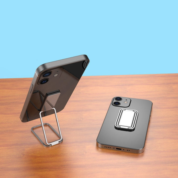 Metal Car Mobile Phone Folding Bracket Ring Buckle Paste Bracket,Style: Square(Silver) - Ring Holder by PMC TechLife | Online Shopping South Africa | PMC TechLife