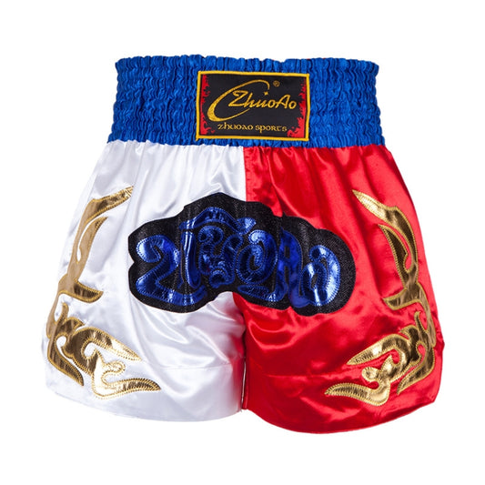 ZhuoAo Muay Thai/Boxing/Sanshou/Fighting Shorts for Men and Women, Size:XS(Blue Waist Stitching) - Sportswear by ZhuoAo | Online Shopping South Africa | PMC Jewellery | Buy Now Pay Later Mobicred