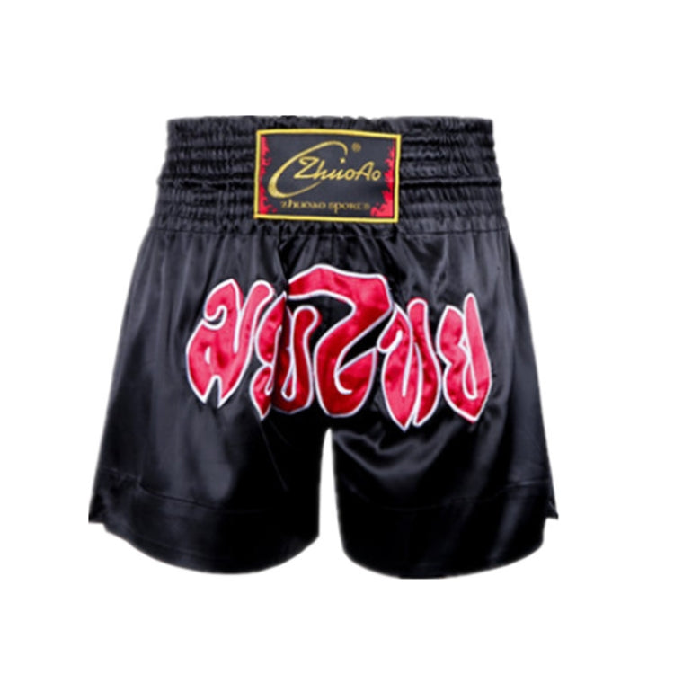 ZhuoAo Muay Thai/Boxing/Sanshou/Fighting Shorts for Men and Women, Size:M(Alphabet Black) - Sportswear by ZhuoAo | Online Shopping South Africa | PMC Jewellery | Buy Now Pay Later Mobicred