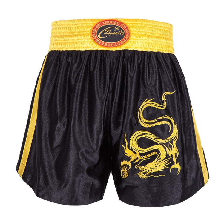 ZhuoAo Muay Thai/Boxing/Sanshou/Fighting Shorts for Men and Women, Size:XL(Embroidered Dragon Black) - Sportswear by ZhuoAo | Online Shopping South Africa | PMC Jewellery | Buy Now Pay Later Mobicred