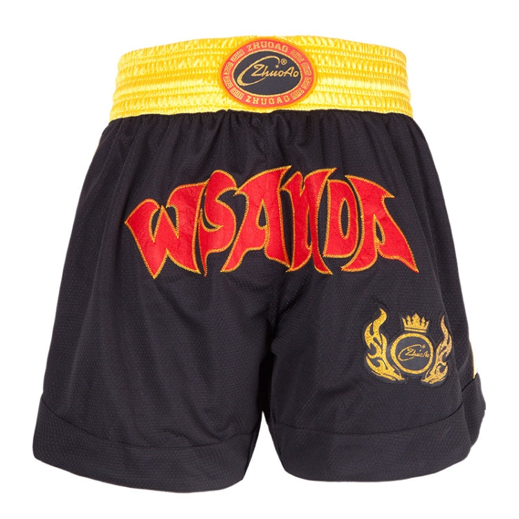 ZhuoAo Muay Thai/Boxing/Sanshou/Fighting Shorts for Men and Women, Size:XXXL(Quick Dry Sanda Black) - Sportswear by ZhuoAo | Online Shopping South Africa | PMC Jewellery | Buy Now Pay Later Mobicred