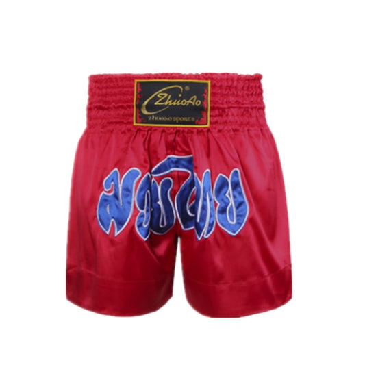 ZhuoAo Muay Thai/Boxing/Sanshou/Fighting Shorts for Men and Women, Size:XXXL(Alphabet Red) - Sportswear by ZhuoAo | Online Shopping South Africa | PMC Jewellery | Buy Now Pay Later Mobicred