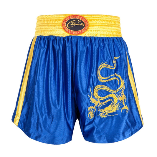 ZhuoAo Muay Thai/Boxing/Sanshou/Fighting Shorts for Men and Women, Size:XXXL(Embroidered Dragon Blue) - Sportswear by ZhuoAo | Online Shopping South Africa | PMC Jewellery | Buy Now Pay Later Mobicred