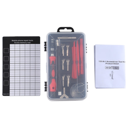 135 in 1 DIY Mobile Phone Disassembly Tool Clock Repair Multi-function Tool Screwdriver Set(Black Red) - Screwdriver Set by PMC Jewellery | Online Shopping South Africa | PMC Jewellery