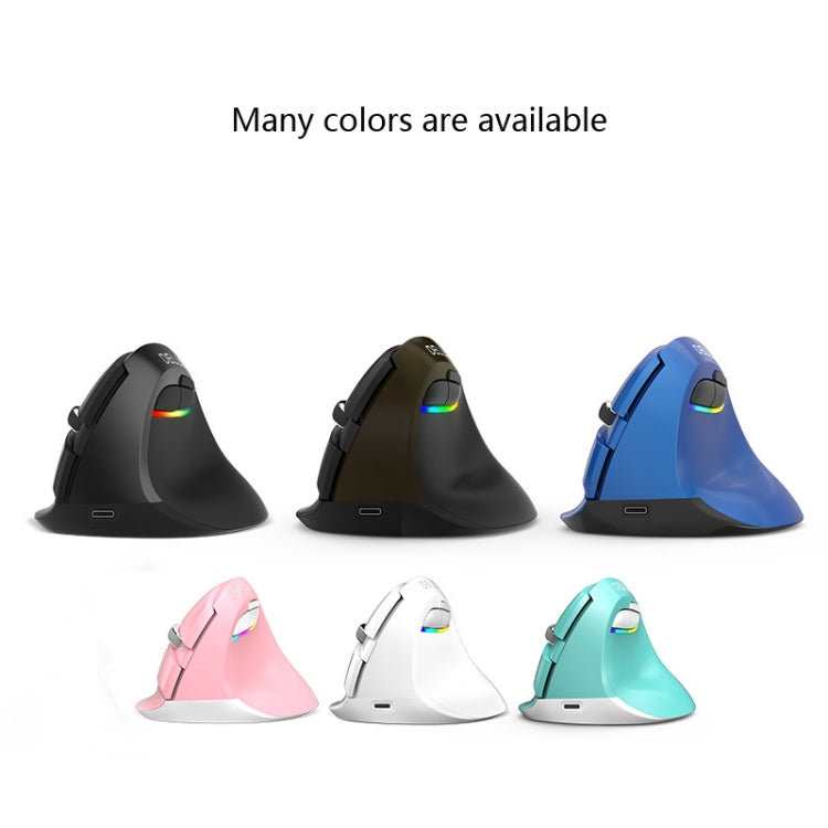 DELUX M618Mini Colorful Wireless Luminous Vertical Mouse Bluetooth Rechargeable Vertical Mouse(Classic black) - Wireless Mice by DELUX | Online Shopping South Africa | PMC Jewellery | Buy Now Pay Later Mobicred