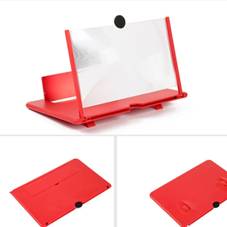 Pull-out Mobile Phone Screen Magnifier 3D Video Desktop Mobile Phone Holder, Size:12 inch(Red) - Screen Magnifier by PMC Jewellery | Online Shopping South Africa | PMC Jewellery