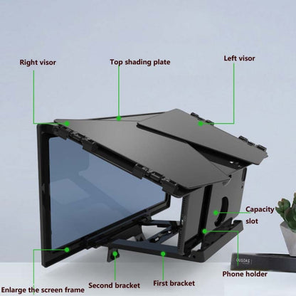 F13 12 inch Mobile Phone Screen Amplifier Foldable Three-sided Shading HD Blu-ray 3D Video Amplifier(White) - Screen Magnifier by PMC Jewellery | Online Shopping South Africa | PMC Jewellery
