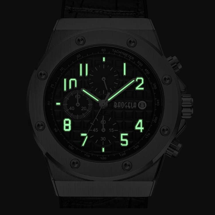 BAOGELA 1805 Sports Quartz Men Watch Luminous Silicone Watch(Black Shell Black Surface) - Silicone Strap Watches by BAOGELA | Online Shopping South Africa | PMC Jewellery | Buy Now Pay Later Mobicred