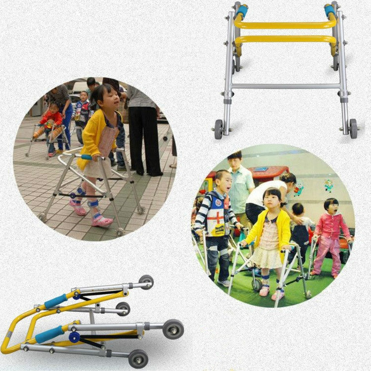 Directional Four-wheel Walker With Cerebral Palsy Children Rehabilitation Training Equipment Walker Standing Frame, Specification: 4071 Extra Large(Foggy Silver) - Mobility Aids by PMC Jewellery | Online Shopping South Africa | PMC Jewellery