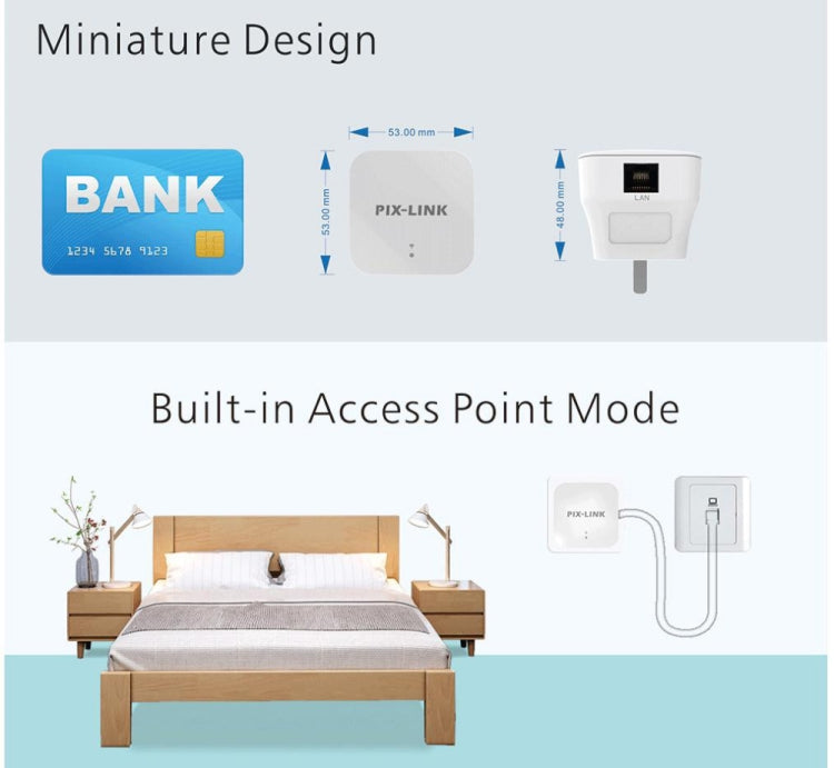 PIXLINK WR12 300Mbps WIFI Signal Amplification Enhanced Repeater, Plug Type:UK Plug - free shipping - PMC TechLife - Order now!