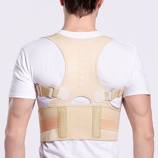 Male Female Adjustable Magnetic Posture Corrector Corset Back Men Brace Back Shoulder Belt Lumbar Support Straight, Size:XXXL (Skin Color) - Corrector by PMC Jewellery | Online Shopping South Africa | PMC Jewellery