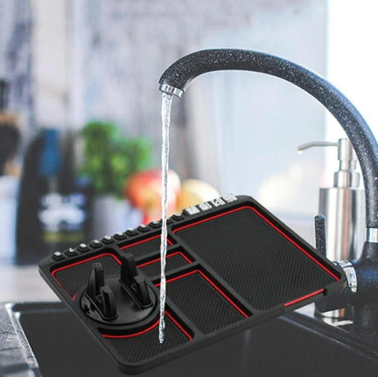 Car Interior Car Multifunctional Instrument Panel Storage Pad Car Phone Bracket Anti-slip Pad With Stop, Style:Rotating Red Circle - Car Holders by PMC TechLife | Online Shopping South Africa | PMC TechLife