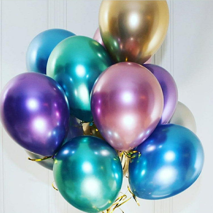 50 PCS 12inch Glossy Metal Pearl Latex Balloons Metallic Color Inflatable Air Ball Birthday Party Decor(Silver) - Balloons by PMC Jewellery | Online Shopping South Africa | PMC Jewellery