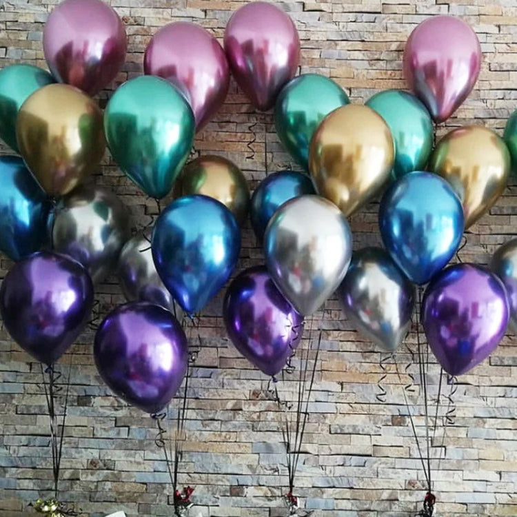 50 PCS 12inch Glossy Metal Pearl Latex Balloons Metallic Color Inflatable Air Ball Birthday Party Decor(Rose) - Balloons by PMC Jewellery | Online Shopping South Africa | PMC Jewellery