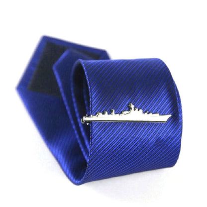 Men Signature Metal Tie Clip Clothing Accessories(Silver Warship) - Tie clip by PMC Jewellery | Online Shopping South Africa | PMC Jewellery