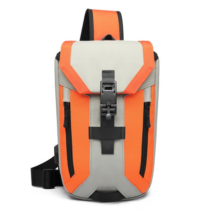 Ozuko 9334 Men Outdoor Multifunctional Waterproof Messenger Bag with External USB Charging Port(Orange) - Crossbody Bags by Ozuko | Online Shopping South Africa | PMC Jewellery