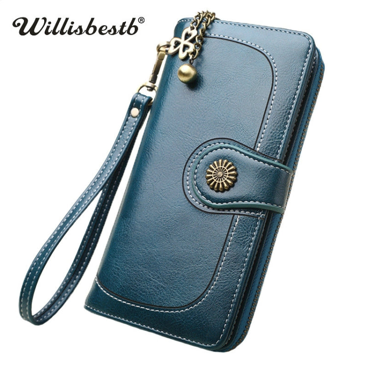 Vintage Button Phone Purses Women Wallets Female Purse Leather Brand Retro Ladies Long Zipper Woman Wallet Card Clutch(Long black) - Wallets by PMC TechLife | Online Shopping South Africa | PMC TechLife