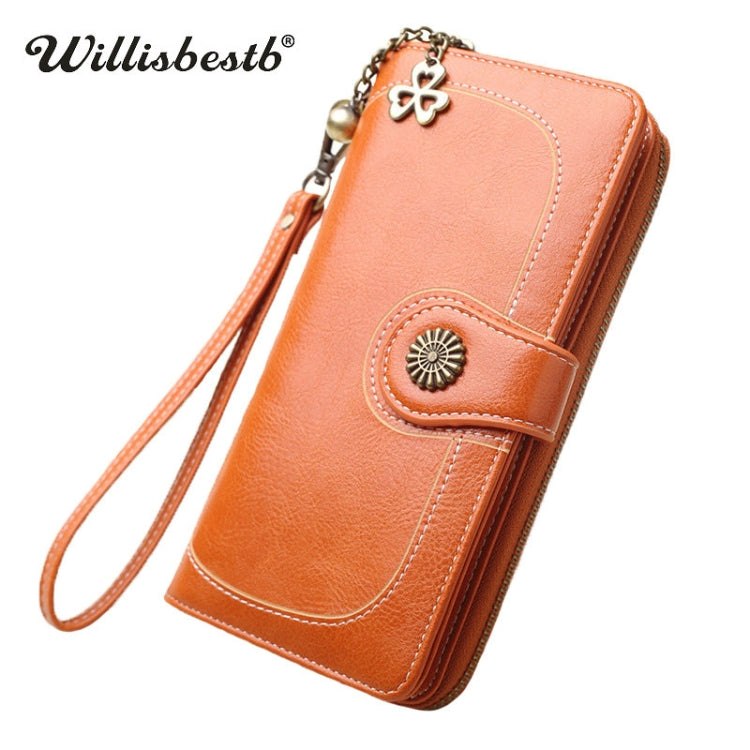Vintage Button Phone Purses Women Wallets Female Purse Leather Brand Retro Ladies Long Zipper Woman Wallet Card Clutch(Long black) - Wallets by PMC TechLife | Online Shopping South Africa | PMC TechLife