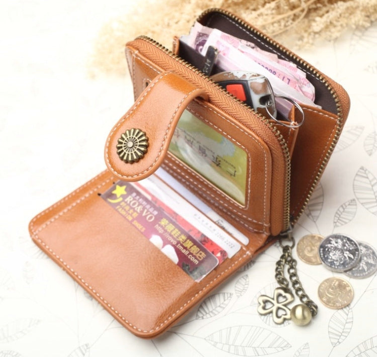 Vintage Button Phone Purses Women Wallets Female Purse Leather Brand Retro Ladies Long Zipper Woman Wallet Card Clutch(Long black) - Wallets by PMC TechLife | Online Shopping South Africa | PMC TechLife