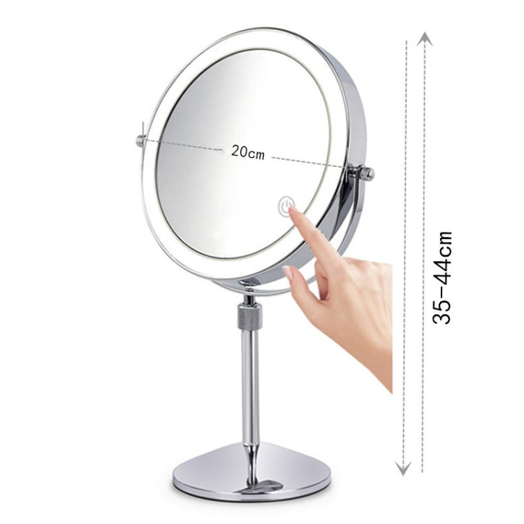 Desktop Double-SidedRound LED Luminous Makeup Mirror Liftable Magnifying Mirror, Specification:Plane + 10 Times Magnification(8-inch Rechargeable) - Mirror by PMC Jewellery | Online Shopping South Africa | PMC Jewellery