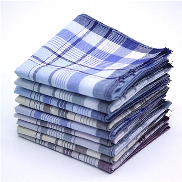 Multicolor Plaid Stripe Men Pocket Squares Business Chest Towel Handkerchiefs  100% Cotton(Random Color) - Towel Sets by PMC TechLife | Online Shopping South Africa | PMC TechLife