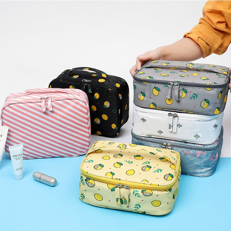 Large Capacity Portable Lady Waterproof Padded Travel Cosmetic Bag Beautician Storage Bags Women Makeup Bag(Style B Flamingo) - Storage Boxes by PMC Jewellery | Online Shopping South Africa | PMC Jewellery