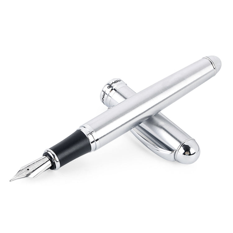 X750 Stationery Stainless Steel Fountain Pen Medium Nib Ink Pens School Oiifice Gift, Nib Size:1.1mm(Silver) - Fountain Pens by PMC Jewellery | Online Shopping South Africa | PMC Jewellery