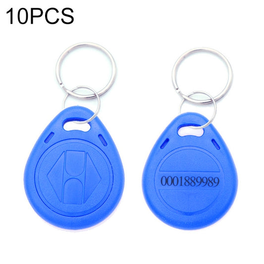 10 PCS 125KHz TK/EM4100 Proximity ID Card Chip Keychain Key Ring(Blue) - Access Card by PMC Jewellery | Online Shopping South Africa | PMC Jewellery