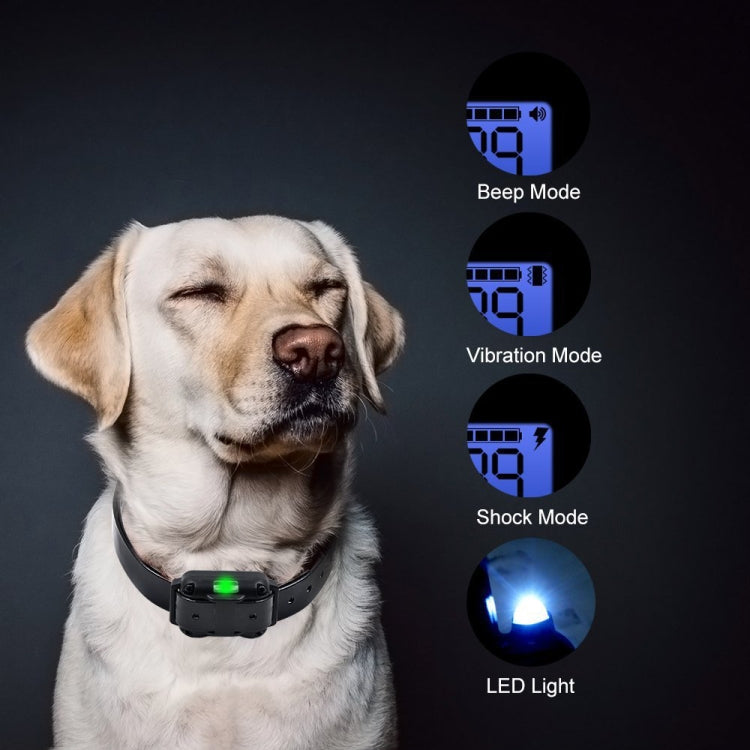 Bark Stopper Dog Training Device Dog Collar with Electric Shock Vibration Warning(EU Plug) - free shipping - PMC TechLife - Order now!
