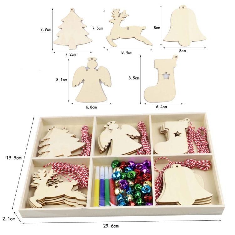 Christmas Creative DIY Decoration Gift Set  Handmade Wood Chip Pendant, Style:JM02039 - Ornaments by PMC Jewellery | Online Shopping South Africa | PMC Jewellery