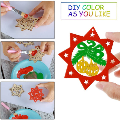 Christmas Creative DIY Decoration Gift Set  Handmade Wood Chip Pendant, Style:JM02039 - Ornaments by PMC Jewellery | Online Shopping South Africa | PMC Jewellery