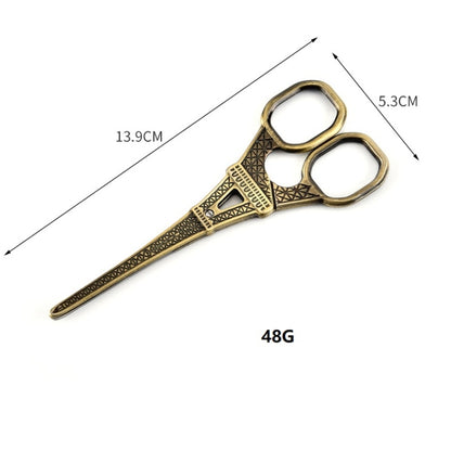 Stainless Steel Eiffel Tower Scissors Handmade Thread Tea Bag Scissors(Golden) - Burin &Cutting Knife by PMC Jewellery | Online Shopping South Africa | PMC Jewellery