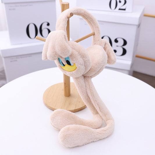 Cartoon Little Duck Ears Moving Winter Warm Earmuffs Press Airbag Earmuffs Cute Ear Warmer for Children, Size: One Size(Beige) - Bomber Hats by PMC Jewellery | Online Shopping South Africa | PMC Jewellery