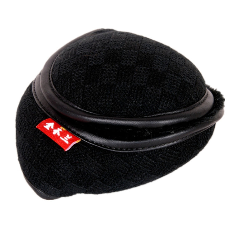 Winter Warm Wool Ear Bag Back-Wearing Foldable Plush Earmuffs, Size:Free Size(Black Twist Yarn) - Bomber Hats by PMC Jewellery | Online Shopping South Africa | PMC Jewellery