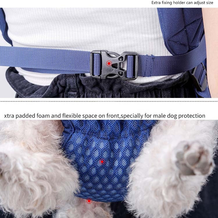 Doglemi Pet Outing Backpack Dog Shoulder Chest Bag Breathable Mesh Dog Cat Bag, Size:L(Gray) - free shipping - PMC TechLife - Order now!