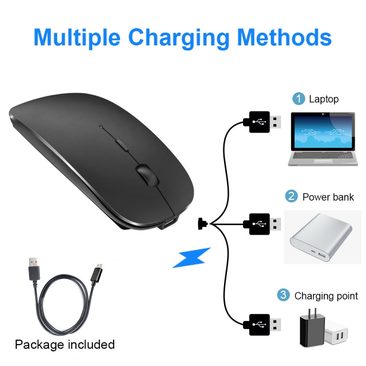 iMICE  E-1300 4 Keys 1600DPI Luminous Wireless Silent Desktop Notebook Mini Mouse, Style:Dual-modes Luminous Edition(Black) - Wireless Mice by iMICE | Online Shopping South Africa | PMC Jewellery