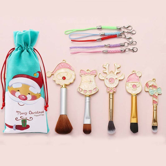 Christmas Makeup Brush Gift Elk Beginner Set Beauty Tool Set, Specification:Five Shorts 1-Double Sided - Makeup Brushes by PMC Jewellery | Online Shopping South Africa | PMC Jewellery