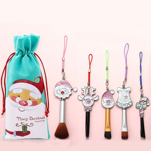 Christmas Makeup Brush Gift Elk Beginner Set Beauty Tool Set, Specification:Five Shorts 2-Double Sided - Makeup Brushes by PMC Jewellery | Online Shopping South Africa | PMC Jewellery
